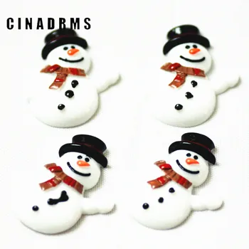 26*37mm Drăguț Rășină Flatback Pălărie Neagră X ' mas om de Zăpadă cabochons,Christams Cabochons ornamente