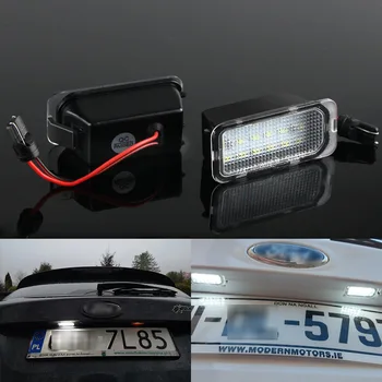 2x Nici o Eroare 18SMD LED 12V Numărul de Înmatriculare Lampă de Lumină se Potrivesc Pentru Ford Ranger Fiesta MK6 7 Mondeo MK4 5, S-MAX, Focus MK2 3 Kuga
