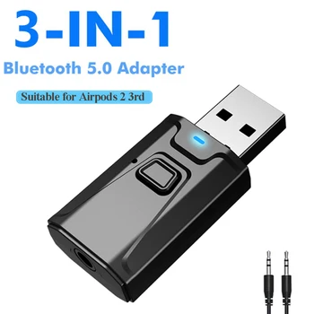 3 ÎN 1 Bluetooth 5.0 Audio Receptor-Transmițător Microfon Wireless Audio Transmitter Pentru TV, PC Car Kit Adaptor Wireless pe USB