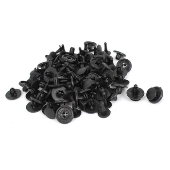 30 BUC 7mm Dia Gaură Neagră Nituri de Plastic de Fixare Clip Bara de protecție Auto Tapiterie Usi Panel Fixare Fixare Kit de Accesorii Auto
