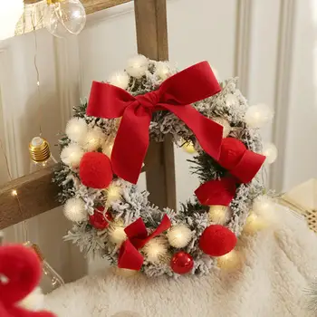 30cm de Perete Agățat Coroană de Crăciun de Iluminat Pentru Xmas Party Ușa Ghirlanda Ornament Decor Acasă Vacanță Accesorii Gratuite Nava 4