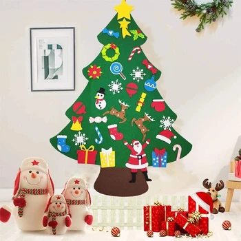 32pcs DIY Simțit Pom de Crăciun Copii mici Ocupate de Bord Copac Xmas Cadou Pentru Boy Fata de Usa Ornament de Perete Decoratiuni Copilul Montessori Jucărie