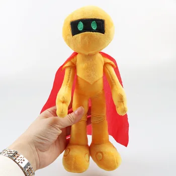 35cm Kawaii Gildedguy Jucării de Pluș Vânzare Fierbinte Caracter Drăguț Joc Stickman Cu Mantie Roșie de Pluș Jucarii Pentru Copii, Cadouri de Ziua de nastere