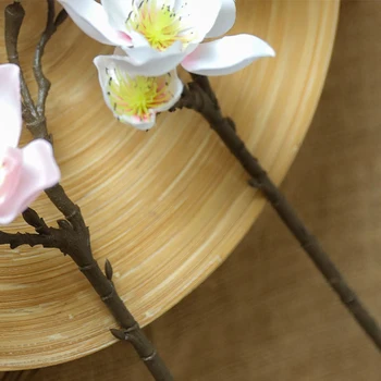 3D de înaltă Calitate de Mătase Magnolia Ramură de Flori Artificiale Nunta Decora Flori False Petrecere Acasă Accesoriu 0