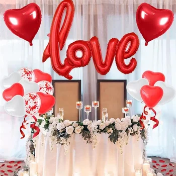 40inch Ligaturi Scrisoare de Dragoste Baloane Aniversare de Nunta Petrecere de Ziua de Decor elemente de Recuzită Consumabile Îndrăgostiților Baloane Folie