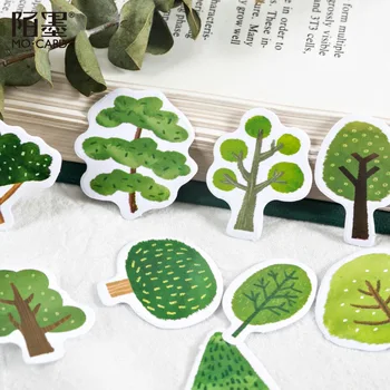 45 buc/Pachet Verde Pădure, Copaci Hârtie Autocolante Decorative Manual de Lactate Decor