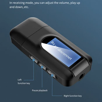5.0 Adaptor Bluetooth Wireless Display LCD USB Bluetooth Receptor Muzica Transmițător Audio pentru PC, TV, Masina de 3,5 mm AUX Adaptador 3