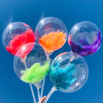 50 Buc/lot Nunta Petrecere de Ziua Decor Baloane Bobo Pene Transparente Clar Balon cu Heliu Gonflabile, Bile de Aer 18/24v 0