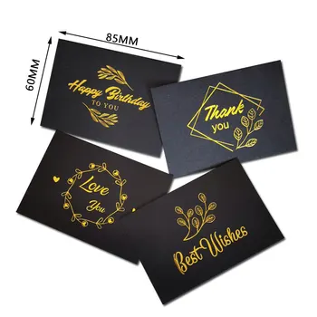 50PCS Felicitări Creative Mini Nunta Vă Mulțumesc Carduri Mesaj de Carduri Cadou Cutie Decor Carduri de Aur Ștampilată Carduri de Flori