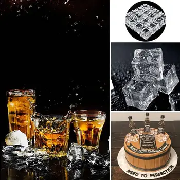 50PCS/Set Recuzită Fotografie Fals Cuburi de Gheata Refolosibile Artificiale Acrilice Cuburi de Cristal Whisky Băuturi Display Petrecere de Nunta Decor