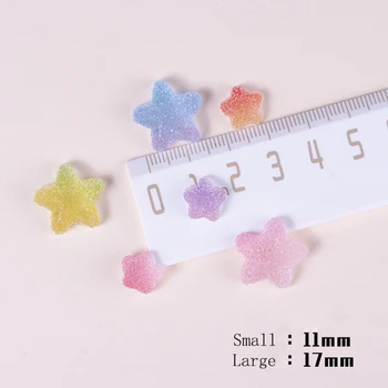 50pcs Zahăr Dragoste/Urs/Stele de Decorare Arta de Unghii 3D Kawaii Gradient Gummy Unghii Bijuterii 6Color Jeleu Drăguț de Unghii Farmece Accesorii