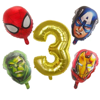 5pcs MARVEL Super Hero Baloane Spiderman Folie de Aluminiu Baloane Petrecere de Aniversare pentru Copii Decor Copil de Dus Iron Man Baloane