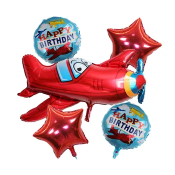 5pcs/lot Retro Folie de Aeronave Baloane F22 Warplane Balon Avion pentru Copii Băiat de Avion Globos Ziua de nastere Decoratiuni Petrecere Copii 1