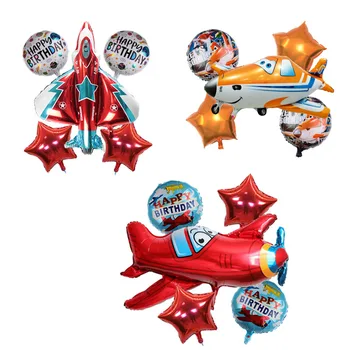 5pcs/lot Retro Folie de Aeronave Baloane F22 Warplane Balon Avion pentru Copii Băiat de Avion Globos Ziua de nastere Decoratiuni Petrecere Copii 2