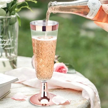 6PCS de Nunta de Înaltă Calitate Sampanie Flute Creative de Plastic de Unică folosință Nunta Cupa Pahar de Șampanie Băut Ustensile Pentru Petrecere