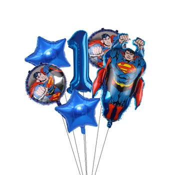 6Pcs DC Superman Super Eroul Om Baloane Folie Set Balon Ziua Decor Petrecere Copil de Dus Jucărie pentru Copii Aer Globos Consumabile 0