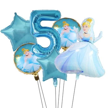6pcs Alba ca Zapada Aurora, Cenusareasa, Belle Baloane Disney Princess Baloane Pentru Ziua de nastere Decor Petrecere de 32 Inch Număr de Baloane 0