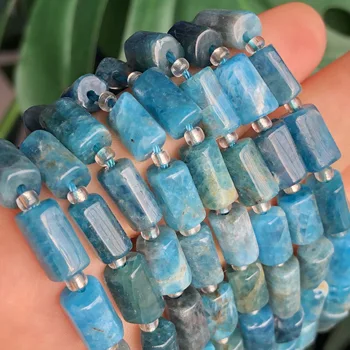 7x10mm Naturale Cilindru Albastru Apatit de Piatră Fațetată Tub Liber, Margele Pentru Bijuterii DIY Cercei Bratara Colier Accesorii