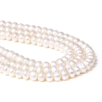 8-9mm Alb Plat Naturale, Perle de apă Dulce Margele Rotunde de Perle Margele Pentru Bijuterii DIY Brățară Colier en-Gros