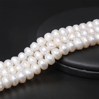 8-9mm Alb Plat Naturale, Perle de apă Dulce Margele Rotunde de Perle Margele Pentru Bijuterii DIY Brățară Colier en-Gros 4