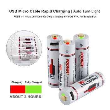 8PCS AA USB Reîncărcabilă Baterie de 1,5 V 3500mWh Litiu aa baterii Li-ion cu Cablu de Încărcare pentru Lanterna aparat de Fotografiat de Jucărie