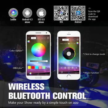 8Pcs LED RGB Lumina Stâncă fără Fir Bluetooth APP RF Control de Muzică Multicolor Neon Underglow Kit de Lumina pentru Masina de Offroad ATV SUV Barca