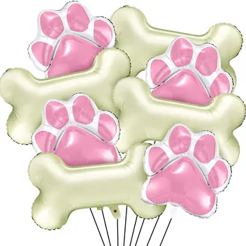 8pcs Folie de Aluminiu Balon Minunat Os în Formă de Balon Decor Mare Laba Balon Ornament Câine de Companie Petrecerea de Ziua Decor