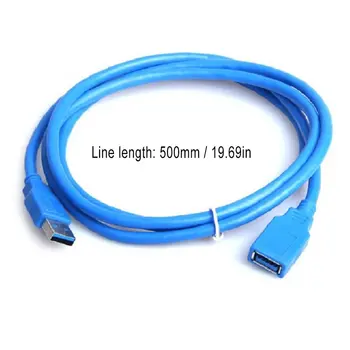 Albastru 0,5 m USB 3.0 de Tip a Unui Bărbat Cu O Femeie Super-Viteza de Extensie Cablu Convertor Adaptor de Conectare la Computer prin Cablu