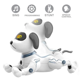 Animale de companie electronice RC Animal Robot Programabil Voce Câine de Control de la Distanță Jucărie Catelus Muzica Cantec pentru Copii de Ziua Cadou