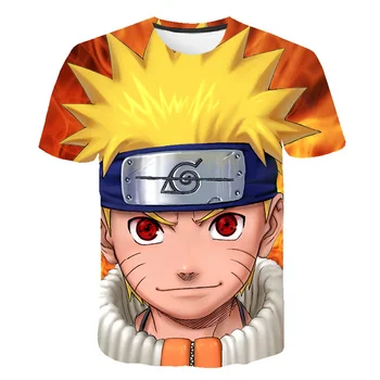 Anime Naruto Tricou Supradimensionat pentru Copii cu Maneci Scurte de Desene animate 3D de Imprimare T-Shirt Băiat Copil Băieți Fete Topuri Tricou Haine de Vară