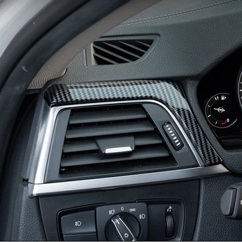 Aspect Fibra de Carbon Interior ABS Tapiterie Center Control Panel Ornamental pentru BMW F30 F32 F34 F33 F36 Accesorii 2013-2018