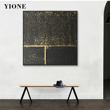 Aur negru de Lux, Tablouri Canvas Abstracte Moderne Neregulate Granule Linie Textura Postere si Printuri Acasă Imagine Arta de Perete Decor