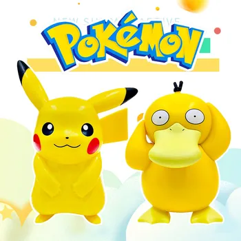 Autentic Pokemon 7-8cm PVC Pikachu Psyduck Squirtle Charmander fructe link-figurina Model Jucarii Cadou pentru Copii