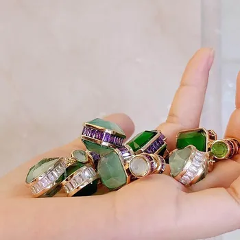 Avansate de lux pătrat verde bijuterie cercei pentru femei violet superb vintage waterdrop pedant farmec bijuterii accesorii de nunta 3