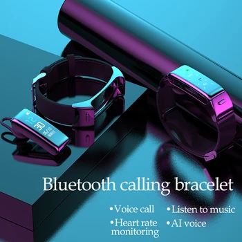 B6 cască Bluetooth cu cască inteligent ceas cu microfon Brățară Inteligent Impermeabil touch ecran Ceas Trupa Ceas Deșteptător Sport
