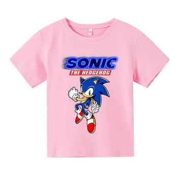 Baieti Tricouri Copii din Bumbac Haine Copii Anime Super Sonic T-Shirt pentru Copii pentru Copii mici Tricouri Bumbac cu maneci Scurte Topuri de Vara