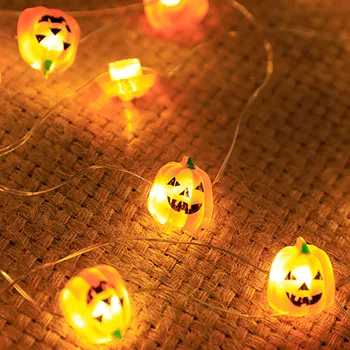 Baterii de 1,5 M 2M LED-uri de Halloween Șir de Lumini de Dovleac Bat Fantomă Zână Lampa DIY Agățat de Groază Lumini Petrecere Acasă Decor pentru Bar
