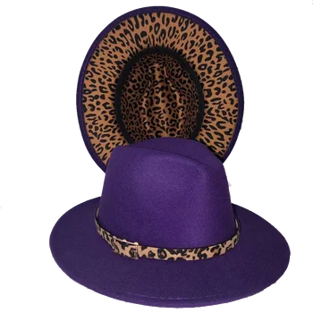 Bej fedora pălărie cu leopard de imprimare strat interior reglabil unisex pălărie fedora pălărie de culoare naturala jazz pălărie de iarnă шапка женская