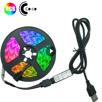 Benzi cu LED-uri de Lumină Fita RGB Șir Flexibile Lampa de Bandă DC5V Infraroșu Compatibil Bluetooth Control TV de Fundal Acasă Decor Petrecere