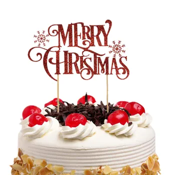 Cake Topper Crăciun Cu Zăpadă Toppers Tort de Decorare Pentru un An Nou Fericit Petrecere Cupcake Copt Decor DIY de Crăciun, de Paști Nou