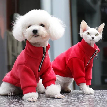Cald Câine de Companie Haine Toamna Iarna Cat Fleece Geaca Pentru Câini de talie Mică Haine Pisici Costum pentru Chihuahua Teddy Solid Strat de Culoare