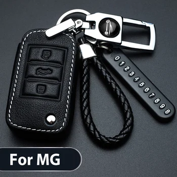 Cheie auto Geanta de Sus Strat de Piele de Caz-cheie Pentru MG MG 6 ZS GT MG 3 MG 5 HS GS Accesorii Auto decor
