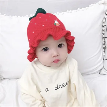 Copil pălărie de Toamna/iarna Fetita 3-6-12 luni Fata de lână pălărie gât eșarfă cald tricot pălărie Printesa trend