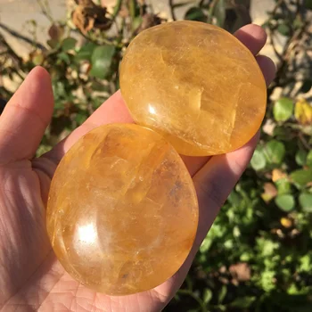 Cristal palmstone Naturale de Aur cuarț palmele piatră de Vindecare
