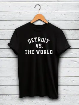 DETROIT VS LUMEA Scrisoare de Imprimare t-shirt Stil de Vara topuri Casual pentru femei de sex Feminin Tinutele de Moda de Îmbrăcăminte Tumblr tricou tricouri