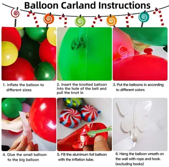 De Crăciun, Baloane Arcada Ghirlanda Verde Roșu Bomboane Globos Aur Explozive Stele Balon De Folie Petrecere De Anul Nou Decoratiuni De Craciun 5