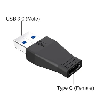 De mare Viteză USB 3.1 Tip C de sex Feminin pentru USB 3.0 de sex Masculin Adaptor de Port USB-C pentru USB3.0 De Tip A Conector Negru Color Converter