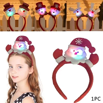 Decor de crăciun Hairband Craciun cu LED-uri de Lumină Banda Luminoasa Ren de Craciun Capul HoopLuminous Incuietoare de Păr Accesorii de Par 1