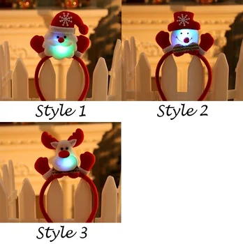 Decor de crăciun Hairband Craciun cu LED-uri de Lumină Banda Luminoasa Ren de Craciun Capul HoopLuminous Incuietoare de Păr Accesorii de Par 2