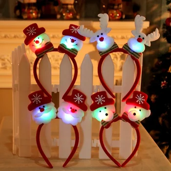 Decor de crăciun Hairband Craciun cu LED-uri de Lumină Banda Luminoasa Ren de Craciun Capul HoopLuminous Incuietoare de Păr Accesorii de Par 4